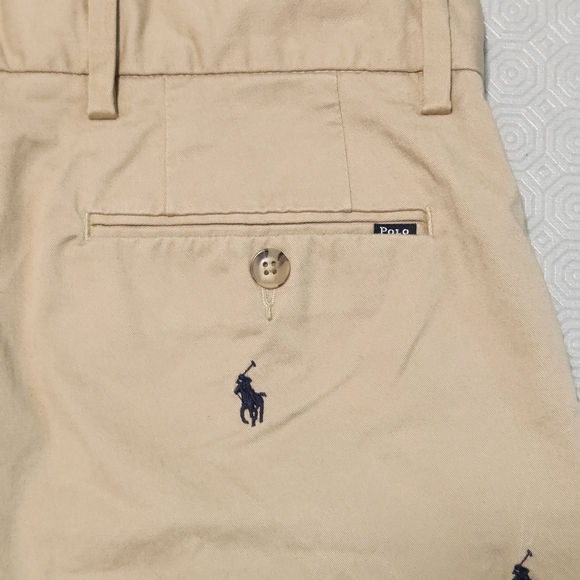 Polo Ralph Lauren Men's Tan Stretch Classic Fit All-Over Pony Embroidered Shorts - Picture 6 of 7